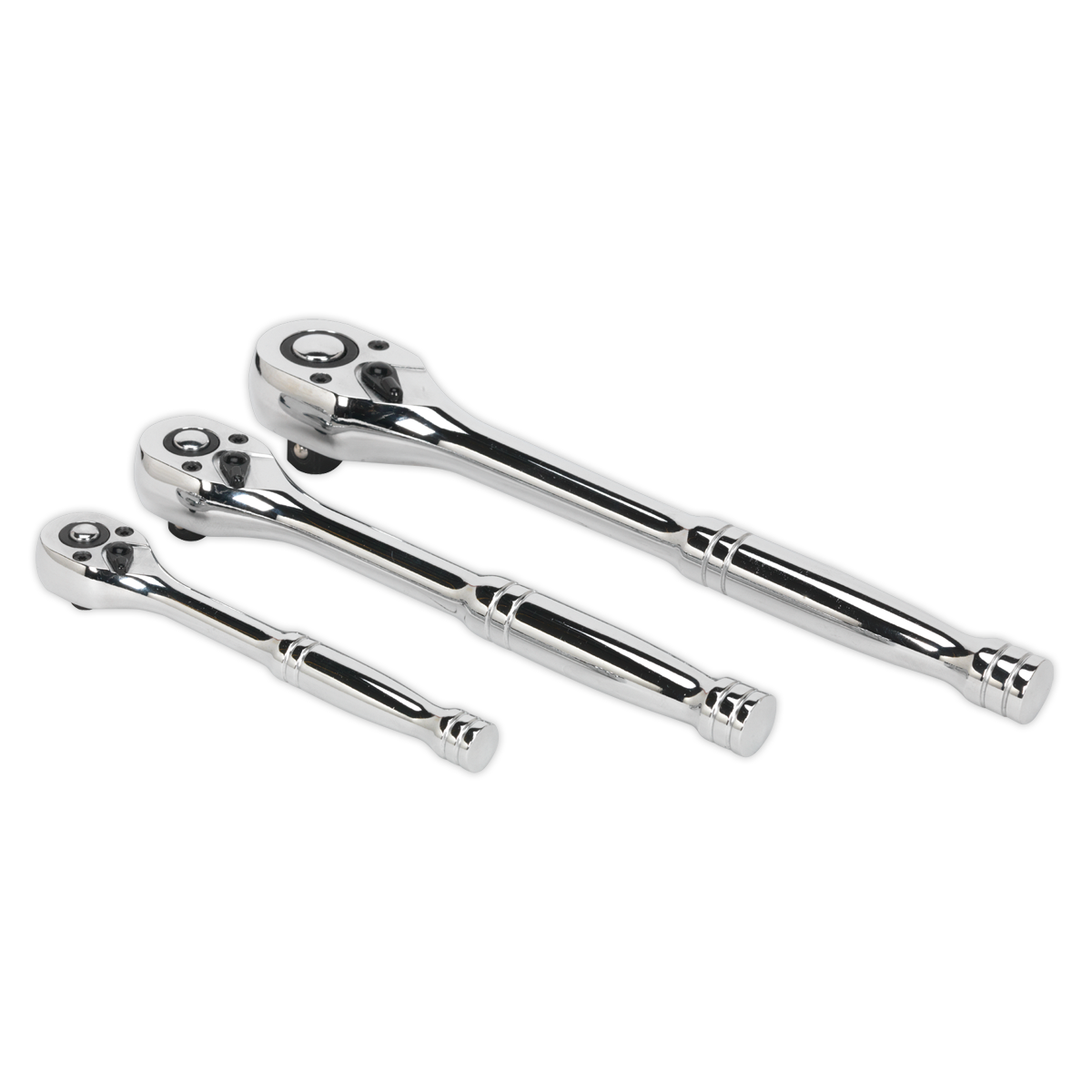 Premier Pear-Head Ratchet Wrench Set with Flip Reverse 3pc