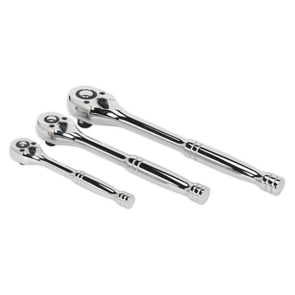 Premier Pear-Head Ratchet Wrench Set with Flip Reverse 3pc