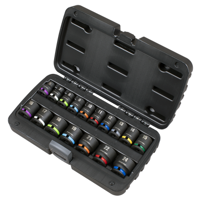 Impact Socket Set 3/8"Sq Drive 17pc