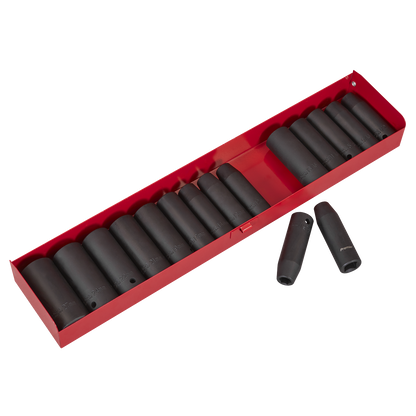 Premier Metric/Imperial Deep Impact Socket Set 1/2"Sq Drive 16pc