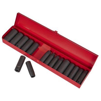 Premier Metric/Imperial Deep Impact Socket Set 1/2"Sq Drive 16pc