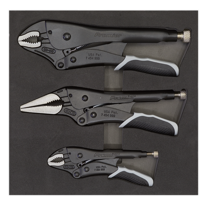 Premier Black Quick Release Locking Pliers Set 3pc