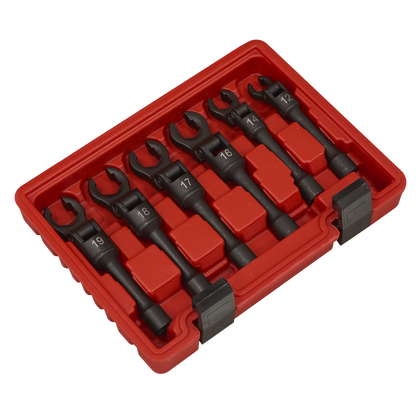 Flexi-Head Flare Nut Diesel Injection Wrench Set 6pc 3/8"Sq Drive