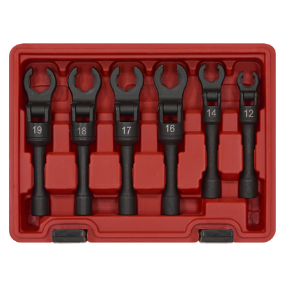 Flexi-Head Flare Nut Diesel Injection Wrench Set 6pc 3/8"Sq Drive