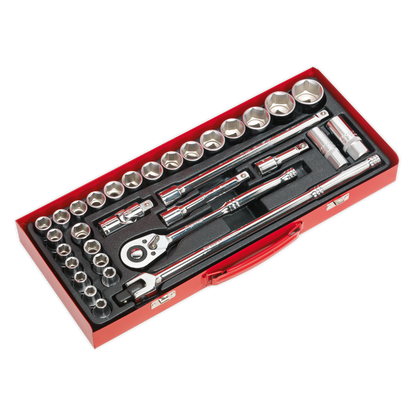 Premier Metric/Imperial Socket Set 1/2"Sq Drive 32pc