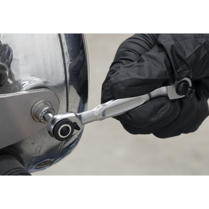 Micro Ratchet Bit Driver & Wrench 1/4"Sq & 1/4"Hex Drive