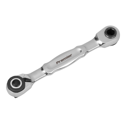 Micro Ratchet Bit Driver & Wrench 1/4"Sq & 1/4"Hex Drive