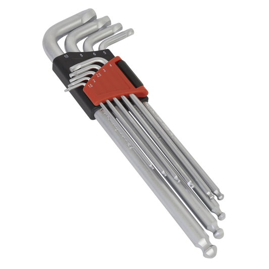 Premier Lock-On™ Extra-Long Ball-End Hex Key Set 9pc