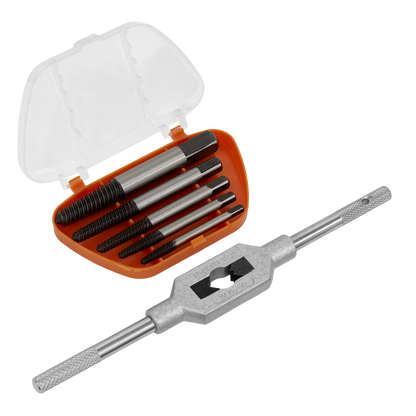 Helix Type Screw Extractor Set with Wrench 6pc