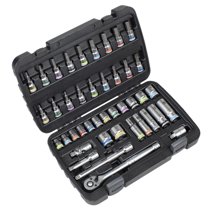 Socket & Socket Bit Set 3/8"Sq Drive 42pc