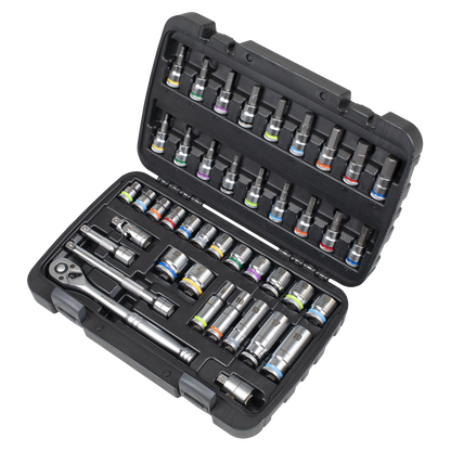 Socket & Socket Bit Set 3/8"Sq Drive 42pc