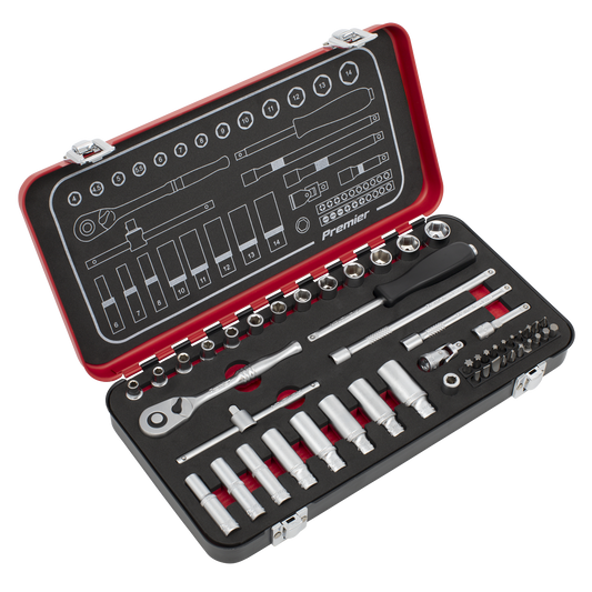 Premier Platinum Socket Set 1/4"Sq Drive 49pc
