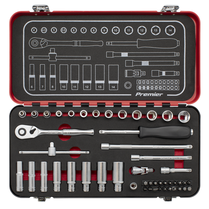 Premier Platinum Socket Set 1/4"Sq Drive 49pc