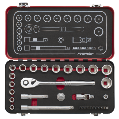 Premier Platinum Socket Set 3/8"Sq Drive 31pc