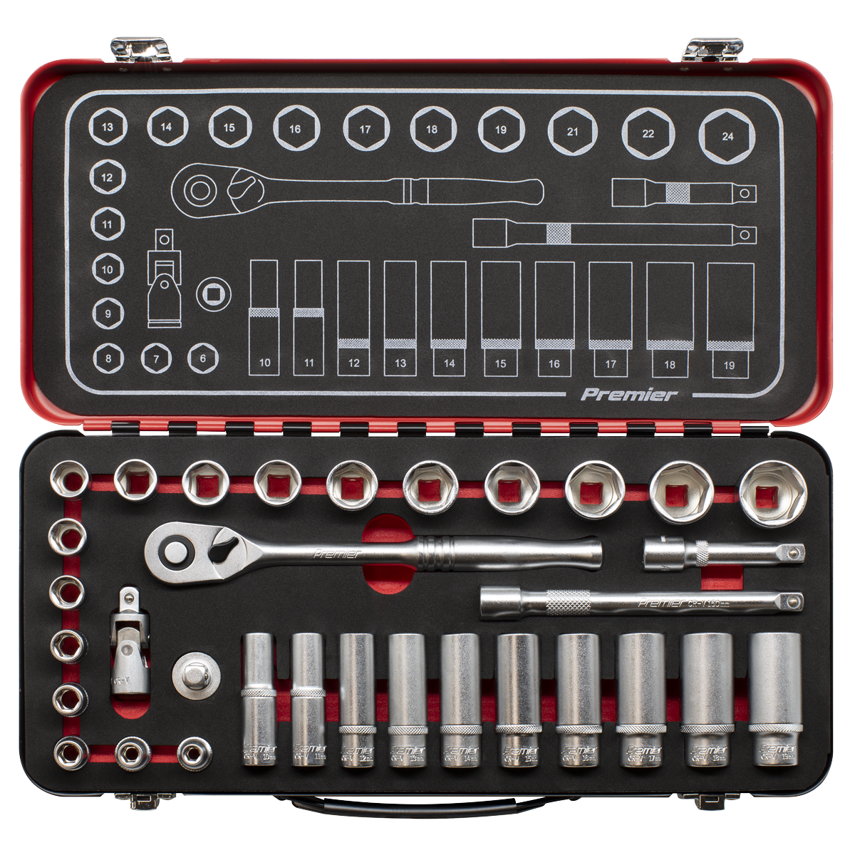 Premier Platinum Socket Set 3/8"Sq Drive 32pc