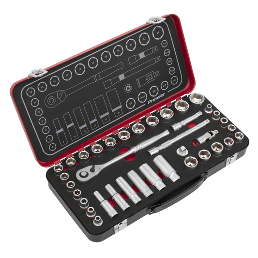 Premier Platinum Metric/Imperial Socket Set 3/8"Sq Drive 37pc