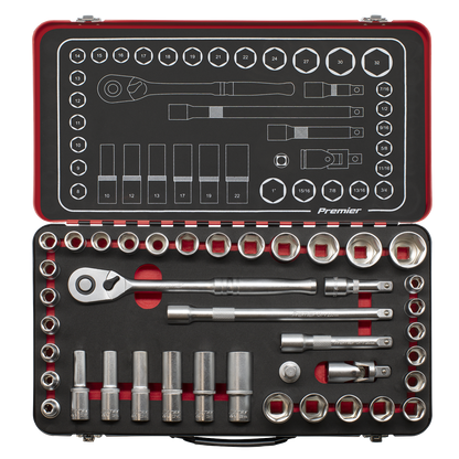 Premier Platinum Metric/Imperial Socket Set 1/2"Sq Drive 40pc