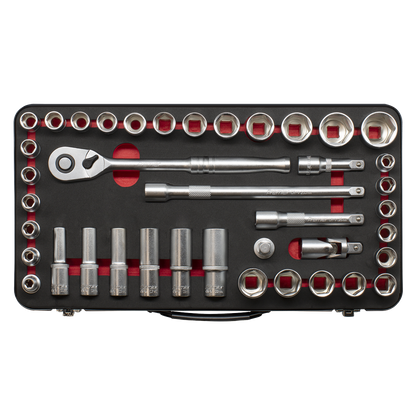 Premier Platinum Metric/Imperial Socket Set 1/2"Sq Drive 40pc