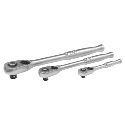 Premier Platinum Pear-Head Ratchet Wrench Set with Flip Reverse 3pc