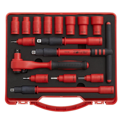 Premier Insulated Socket Set 3/8"Sq Drive 16pc - VDE Approved