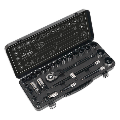Premier Black Socket Set 1/2"Sq Drive 28pc