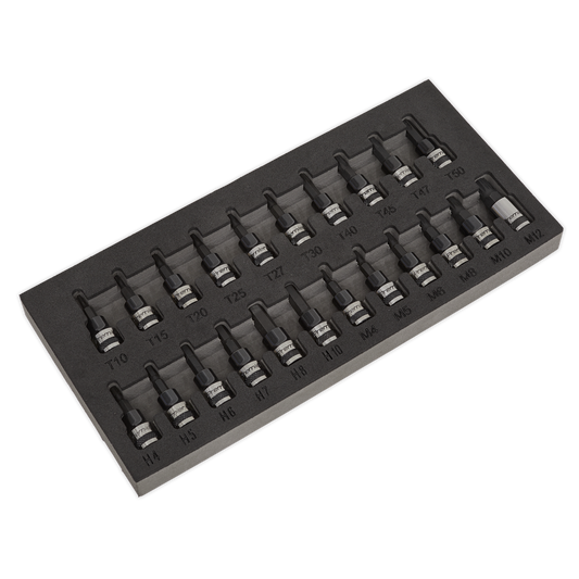 Premier Black TRX-Star*/Hex/Spline Socket Bit Set 3/8"Sq Drive 22pc