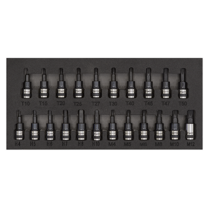 Premier Black TRX-Star*/Hex/Spline Socket Bit Set 3/8"Sq Drive 22pc