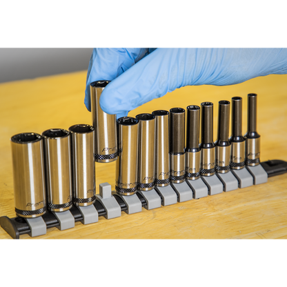 Premier Black Deep Socket Set 1/4"Sq Drive 13pc