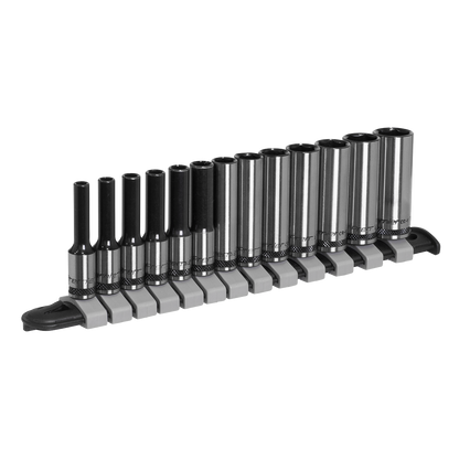 Premier Black Deep Socket Set 1/4"Sq Drive 13pc