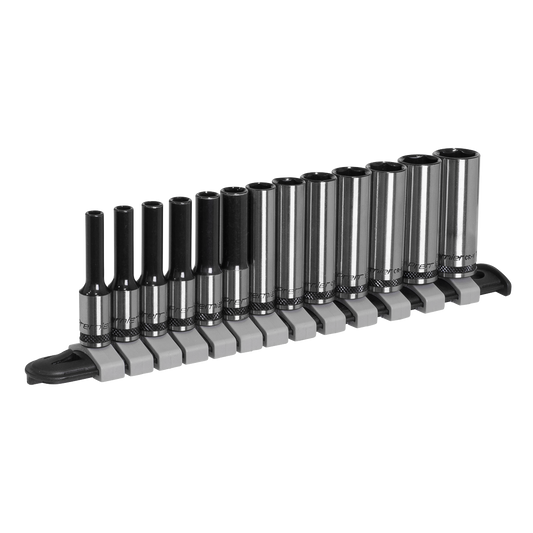 Premier Black Deep Socket Set 1/4"Sq Drive 13pc