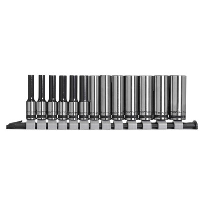Premier Black Deep Socket Set 1/4"Sq Drive 13pc