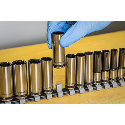Premier Black Deep Socket Set 3/8"Sq Drive 12pc