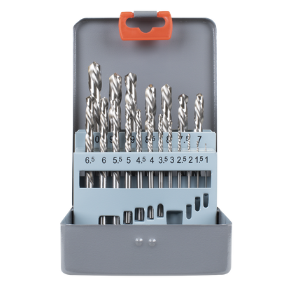 Left-Hand Spiral Drill Bit Set 19pc