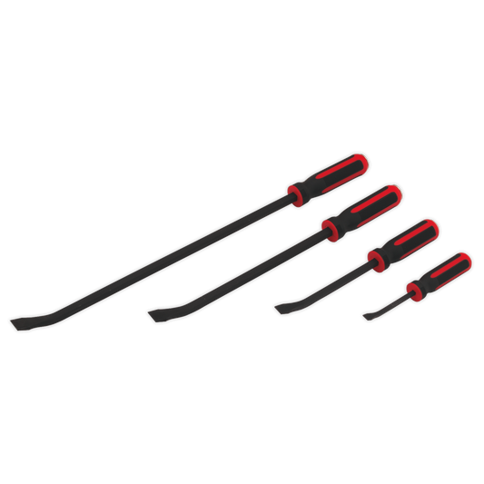 Premier Heavy-Duty Angled Pry Bar Set with Hammer Cap 4pc