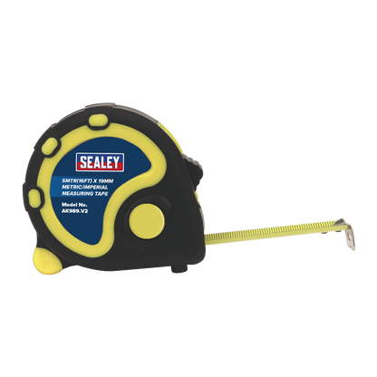 Metric/Imperial Rubber Tape Measure 5m(16ft) x 19mm - Display Box of 12