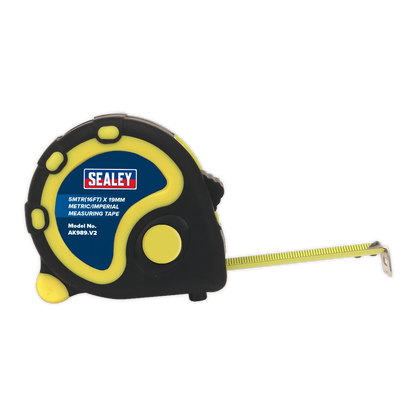 Metric/Imperial Rubber Tape Measure 5m(16ft) x 19mm - Display Box of 12