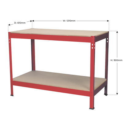 Steel Workbench with Wooden Top 1.2m