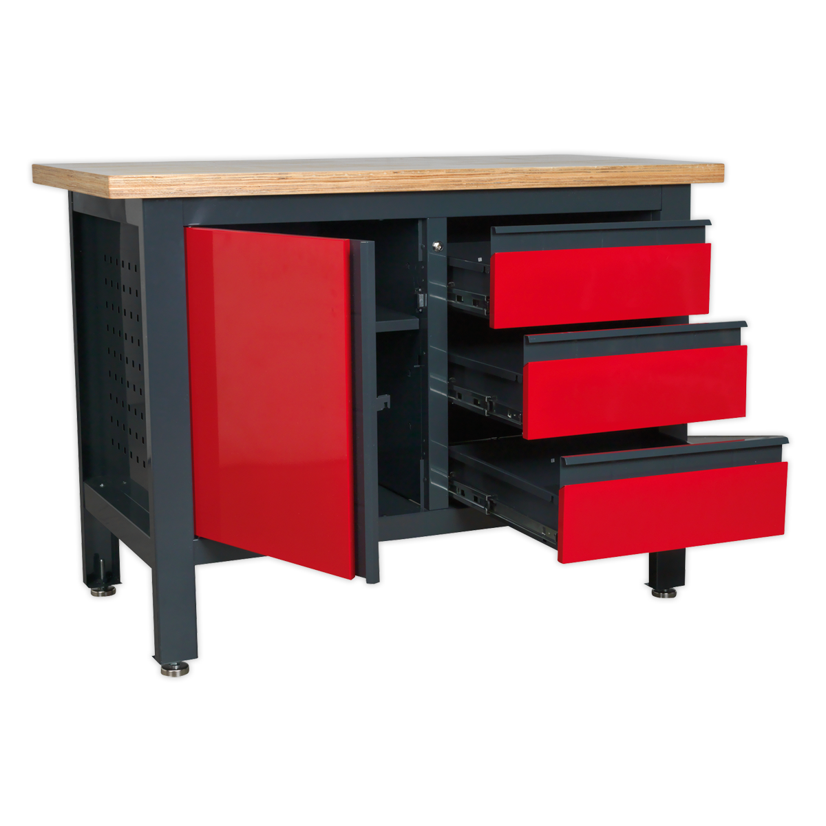 Workbench with 3 Drawers & Cupboard