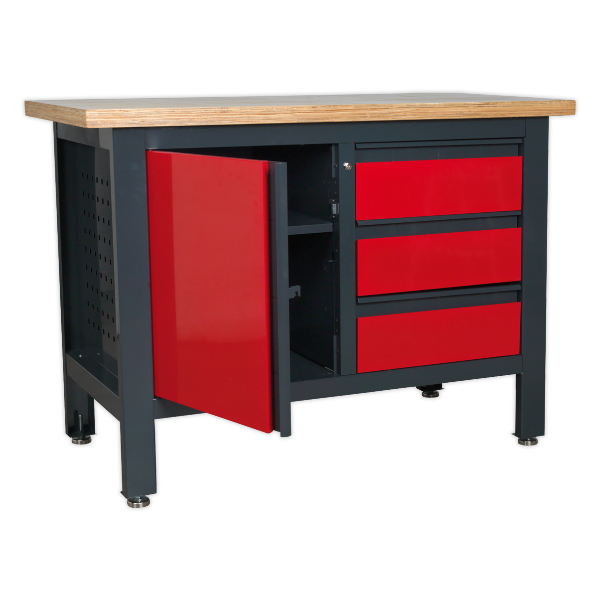 Workbench with 3 Drawers & Cupboard