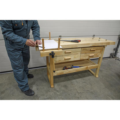 Woodworking Bench with 4 Drawers