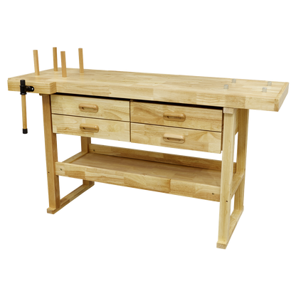 Woodworking Bench with 4 Drawers