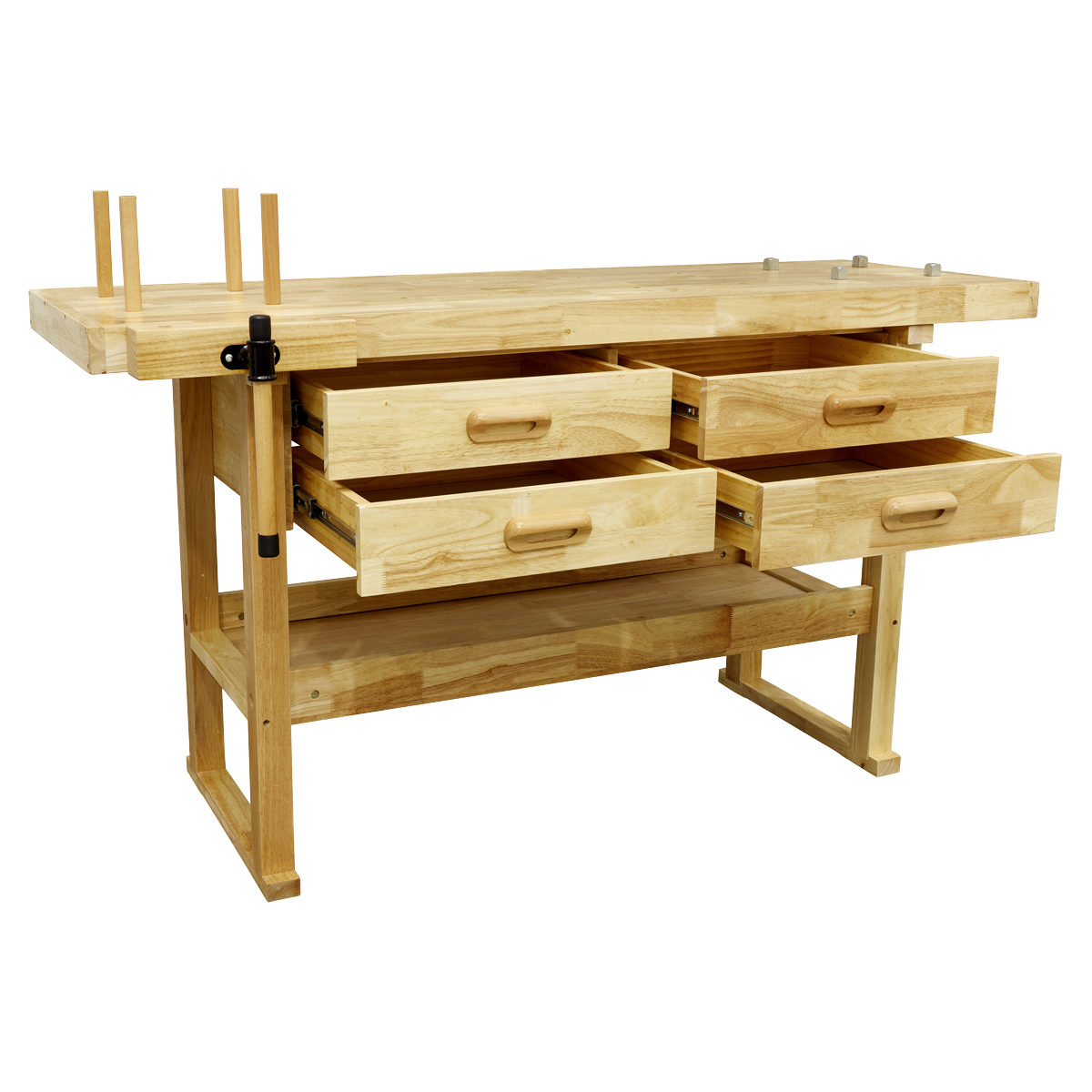 Woodworking Bench with 4 Drawers