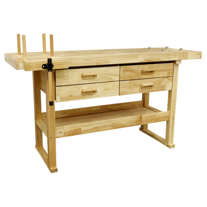 Woodworking Bench with 4 Drawers