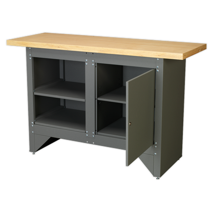 Heavy-Duty Workbench with Cupboard