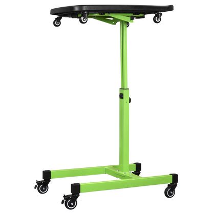 Adjustable-Height Mobile Workstation with Removable Top Tray