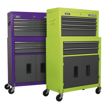 American PRO® Topchest & Rollcab Combination 6 Drawer - Purple/Grey