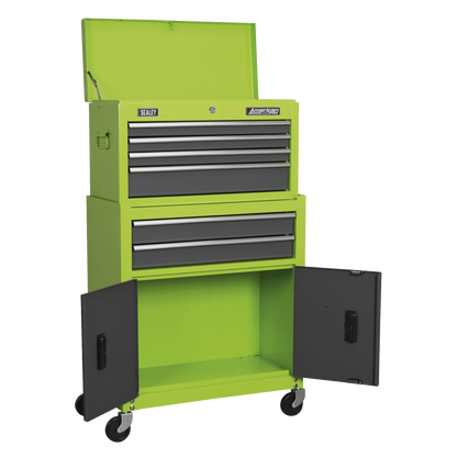 American PRO® Topchest & Rollcab Combination 6 Drawer - Green/Grey