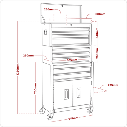 American PRO® Topchest, Mid-Box Tool Chest & Rollcab 9 Drawer Stack - Green