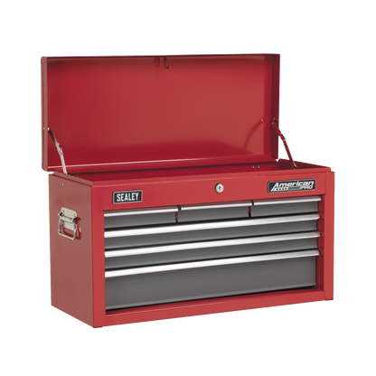 American PRO® Topchest 6 Drawer with 98pc Tool Kit - Red/Grey
