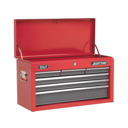 American PRO® Topchest 6 Drawer - Red/Grey